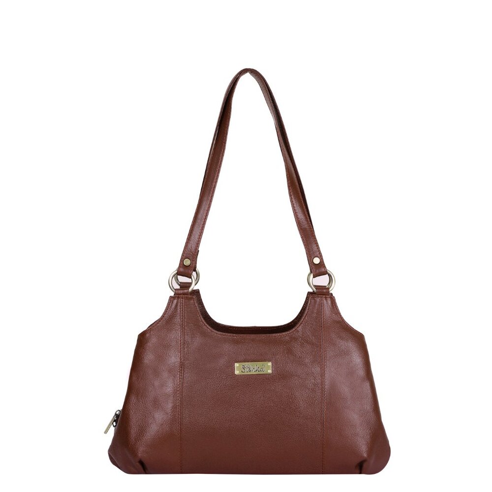Genuine Leather Brown Satchel Bag – Shoulder Tote Bag, Hobo Bag Purse for Ladies